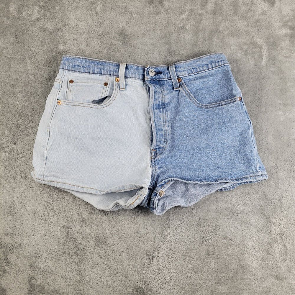 Levi's Two-Tone Jean Shorts - Light Blue and Blue